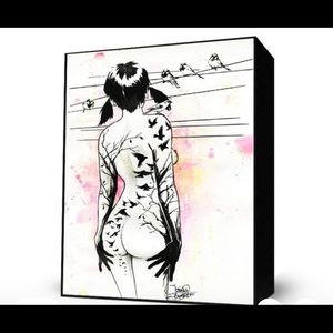 Lora Zombie “Tatoo Girl” 14x12x2 art